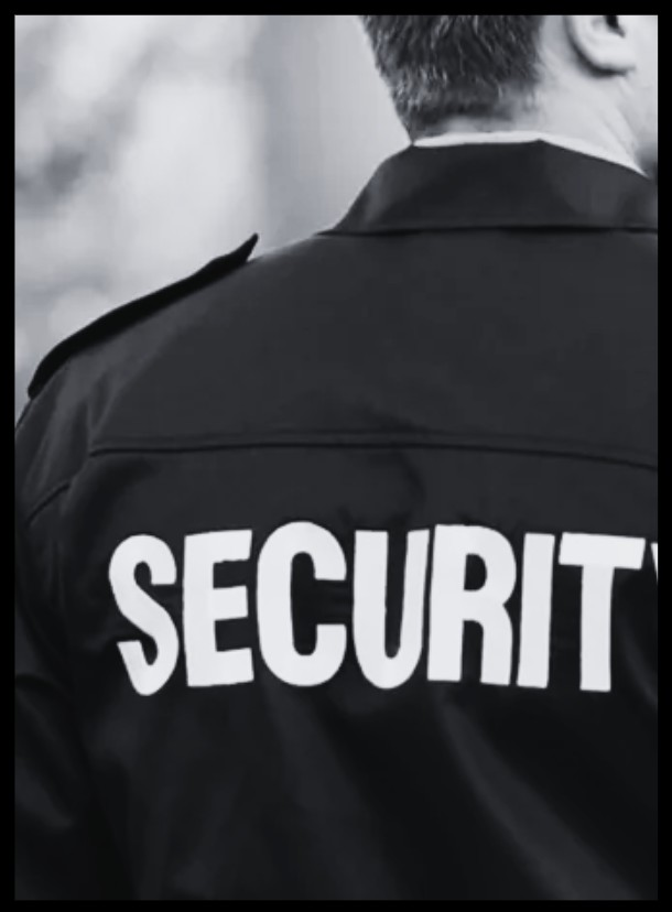 Uniformed security guard on duty